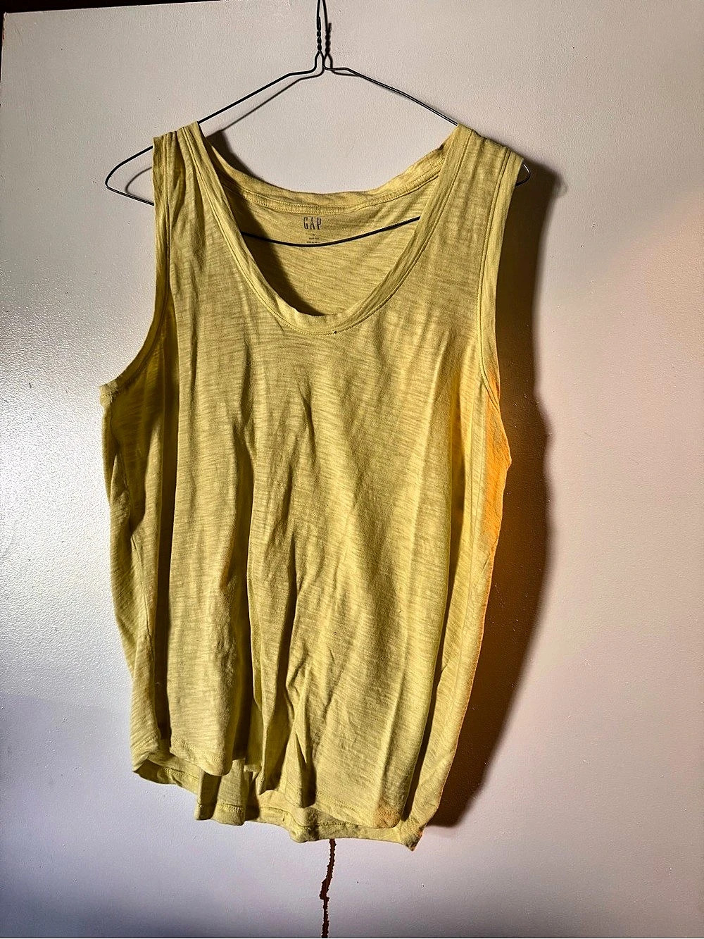 Gap Easy Tee Tank Yellow Tank Top